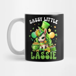 Sassy Little Lassie Cute Saint Pattys Girls Lepricorn St Patricks Day Unicorn Mug